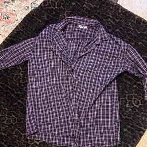 ASOS oversized Black and Purple Plaid Shirt